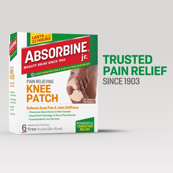 Absorbine Jr. Pain Relief Knee Patch, 6 CT