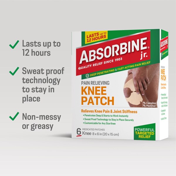 Absorbine Jr. Pain Relief Knee Patch, 6 CT