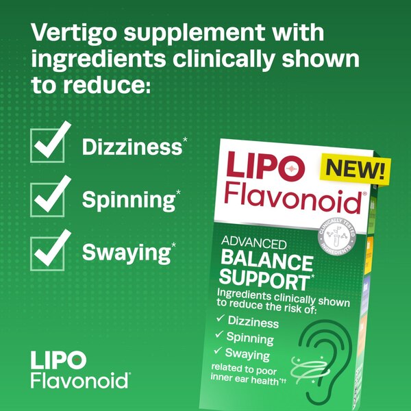 Lipo-Flavonoid Advanced Balance Support Caplets for Vertigo Symptoms, 30 CT