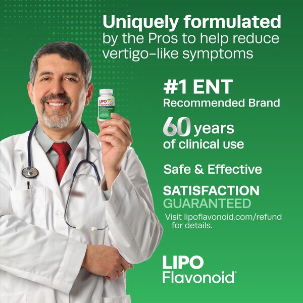 Lipo-Flavonoid Advanced Balance Support Caplets for Vertigo Symptoms, 30 CT