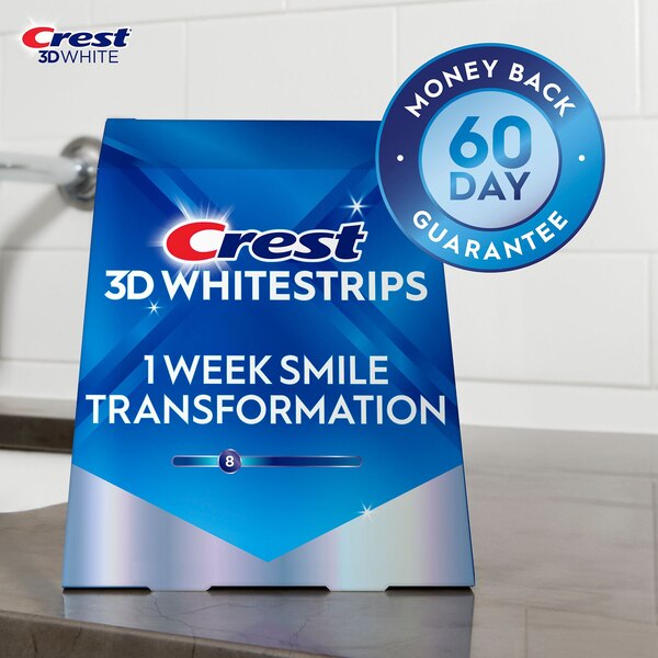 Crest 3D Whitestrips Dental Whitening Kit, Glamorous White, 14 Treatments