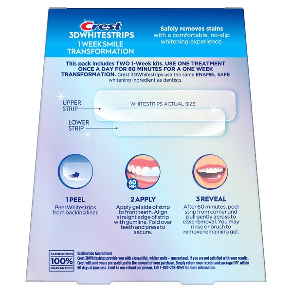 Crest 3D Whitestrips Dental Whitening Kit, Glamorous White, 14 Treatments