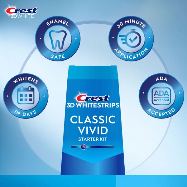 Crest 3D Whitestrips Dental Whitening Kit, Classic Vivid, 10 Treatments