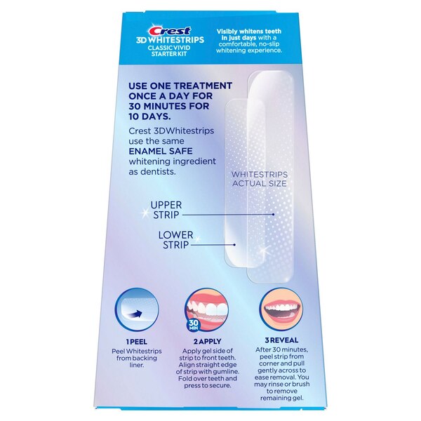 Crest 3D Whitestrips Dental Whitening Kit, Classic Vivid, 10 Treatments