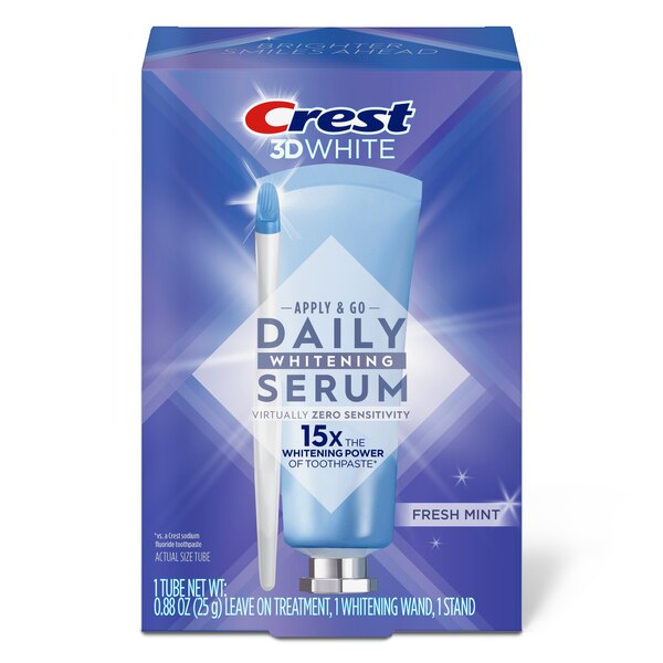 Crest 3D White Daily Whitening Serum, Fresh Mint, 0.88 OZ