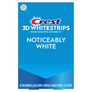 Crest 3D Whitestrips Dental Whitening Kit, Noticeably White, 10 Treatments