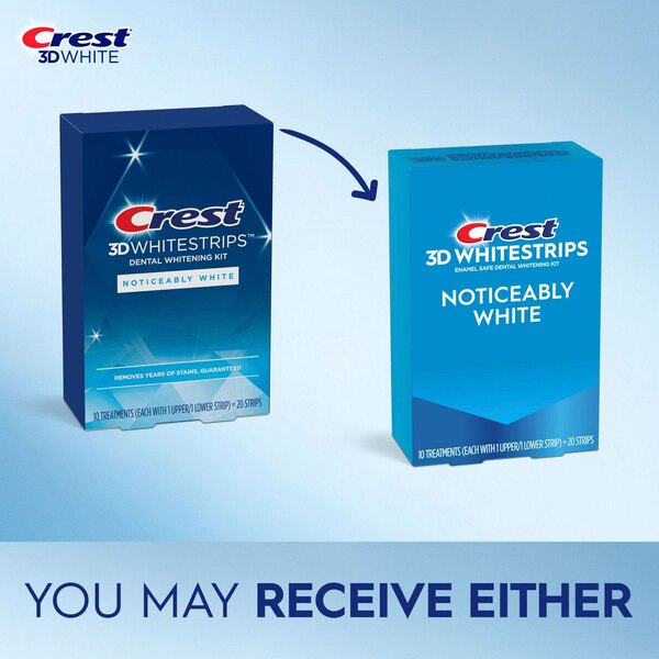 Crest 3D Whitestrips Dental Whitening Kit, Noticeably White, 10 Treatments