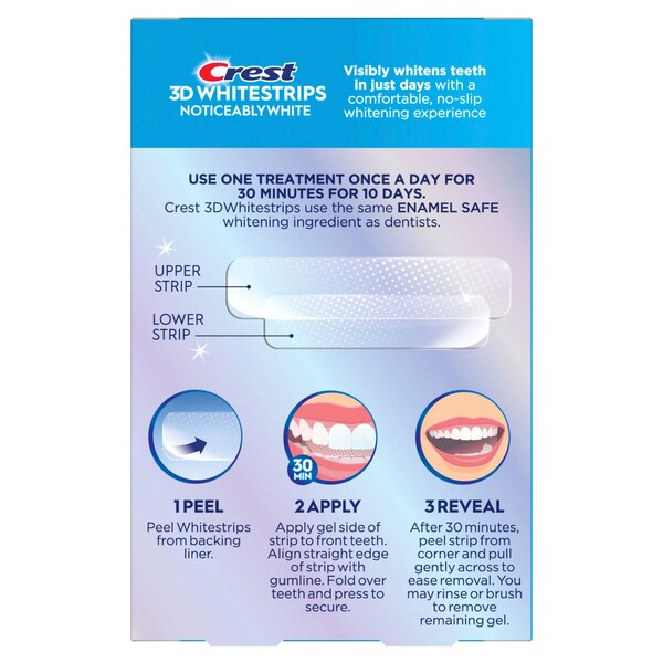 Crest 3D Whitestrips Dental Whitening Kit, Noticeably White, 10 Treatments