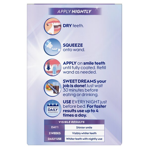 Crest 3D White Daily Whitening Serum Kit, Overnight Freshness