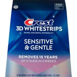 Crest 3D Whitestrips Sensitive & Gentle At-Home Teeth Whitening Kit, 18 Treatments, thumbnail image