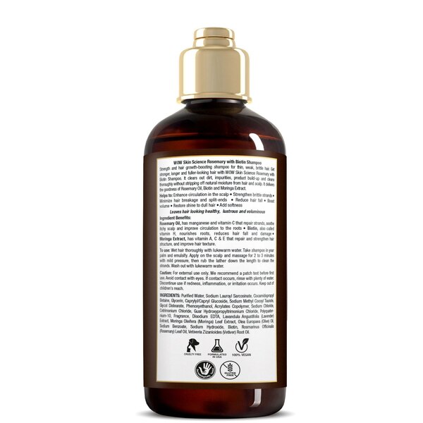 WOW Skin Science Rosemary & Biotin Pro Hair Growth Shampoo, 10.14 OZ