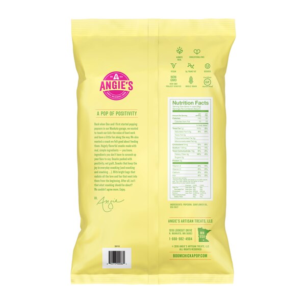 Angie's Boomchickapop Sea Salt Popcorn, 4.8 oz