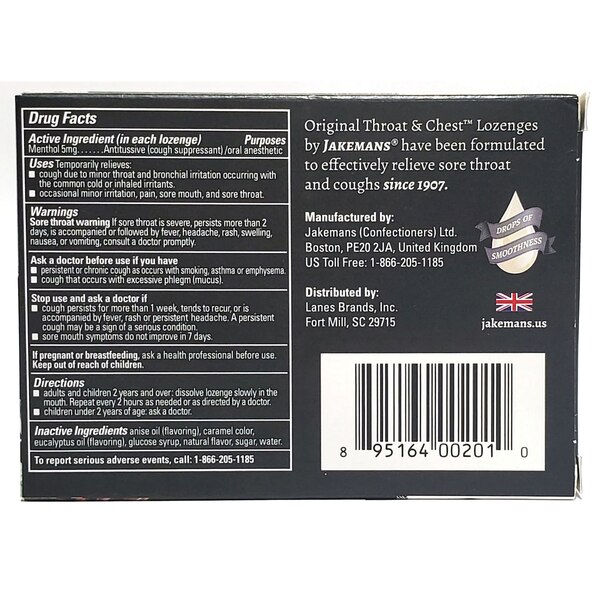 Jakemans Throat & Chest Lozenges Box, 24CT