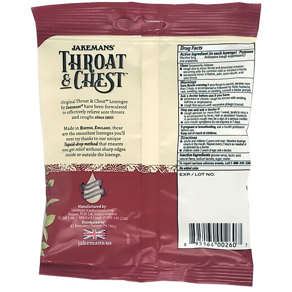 Jakemans Throat & Chest Lozenges Bag, 30CT
