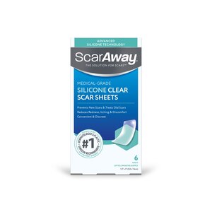 ScarAway Advanced Clear Silicone Scar Sheets, 6 CT