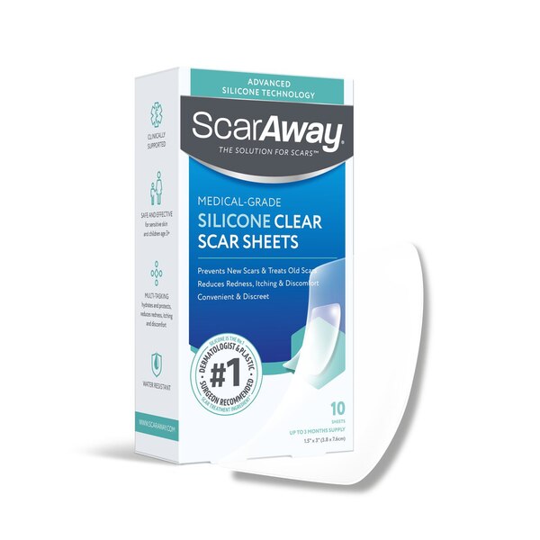 ScarAway Advanced Clear Silicone Scar Sheets, 6 CT