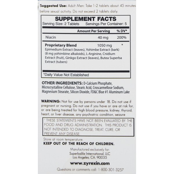 Zyrexin Sexual Enhancer Tablets, 10 CT