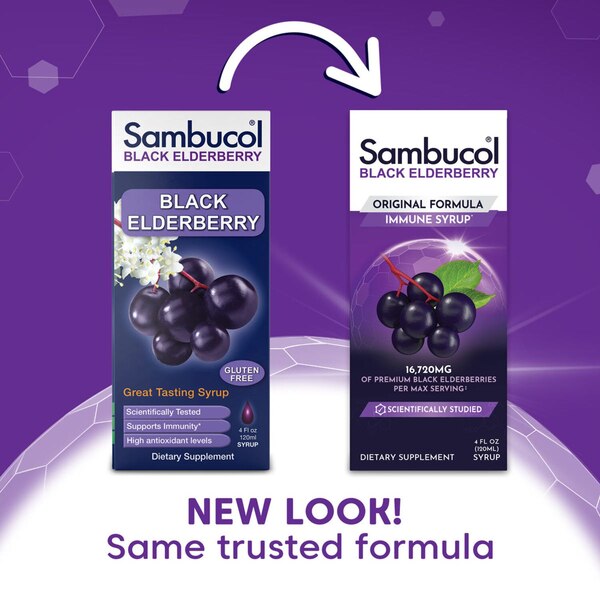 Sambucol Black Elderberry Immune Support Liquid, 4 OZ