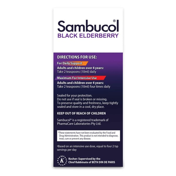 Sambucol Black Elderberry Immune Support Liquid, 4 OZ
