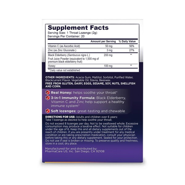 Sambucol Black Elderberry Throat Lozenge, 20 CT