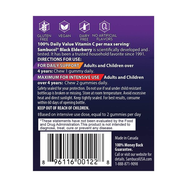 Sambucol Black Elderberry Immune Support Gummies, 30 CT