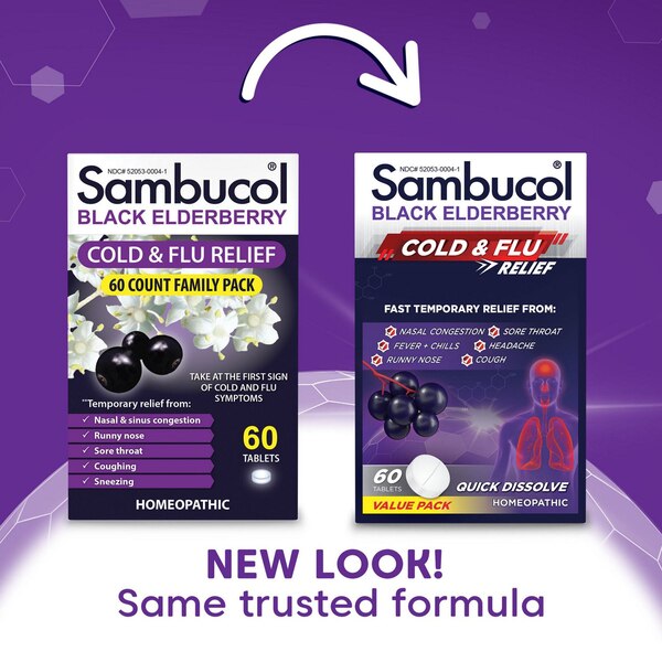 Sambucol Black Elderberry Cold & Flu Relief Quick Dissolve Tablets, 60 CT
