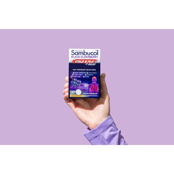 Sambucol Black Elderberry Cold & Flu Relief Quick Dissolve Tablets, 60 CT