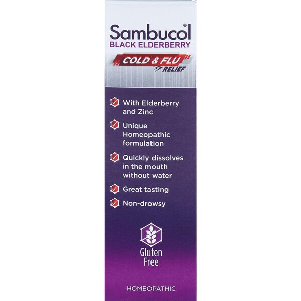 Sambucol Black Elderberry Cold & Flu Relief Tablets, 30 CT