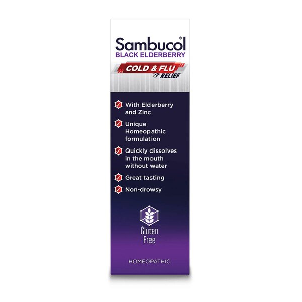 Sambucol Black Elderberry Cold & Flu Relief Tablets, 30 CT