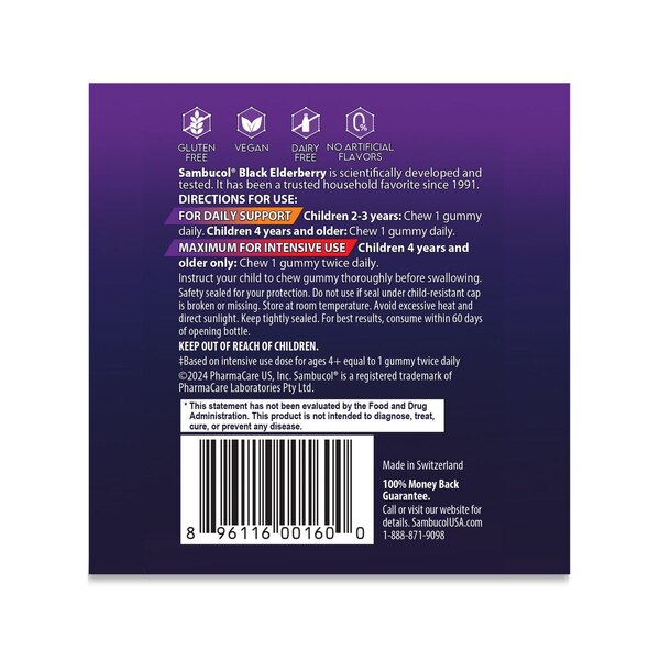 Sambucol Black Elderberry Kids Gummies, 30 CT