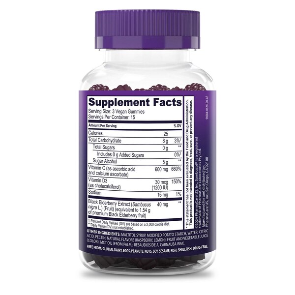 Sambucol Sugar Free Tripple Immunity Gummies, 45 CT