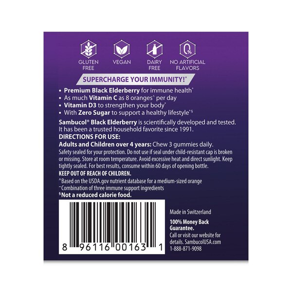 Sambucol Sugar Free Tripple Immunity Gummies, 45 CT
