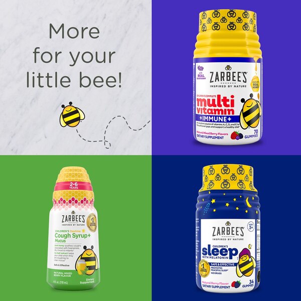 Zarbee's Naturals Children's Elderberry Immune Support, Vitamin C & Zinc, Berry, 21 Gummies