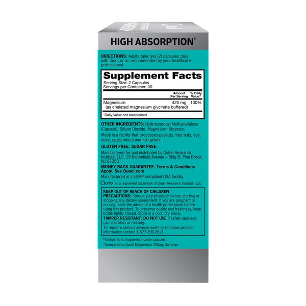 Qunol Es Magnesium 420mg Capsules, 60 CT