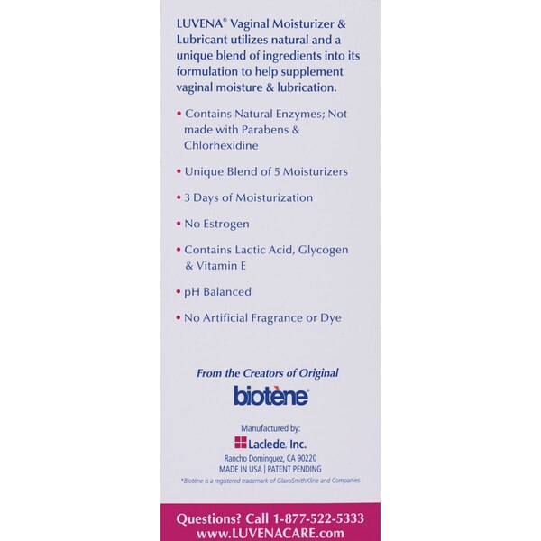 Luvena Vaginal Moisturizer & Lubricant, 6 CT