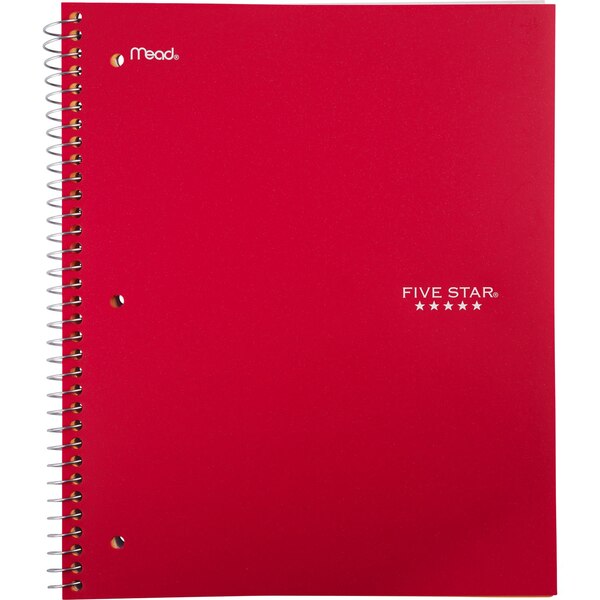 Mead Five Star 1 Subject Notebook College Wide Ruled