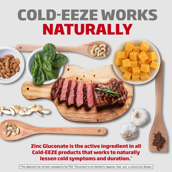 Cold-EEZE Homeopathic Plus Cold & Flu Relief Zinc Lonzenges, Mixed Berry, 25 CT