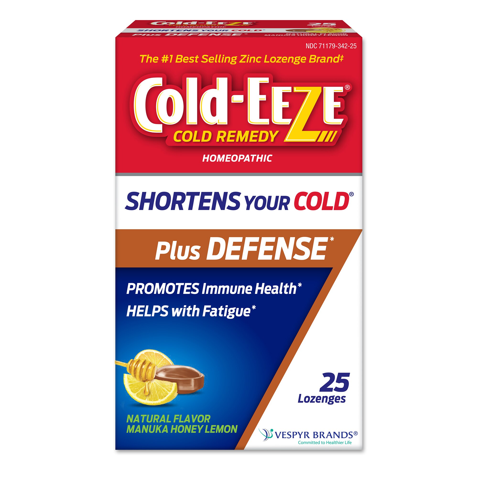 Cold-EEZE Plus Defense Natural Manuka Honey Lemon Lozenges, 25 CT