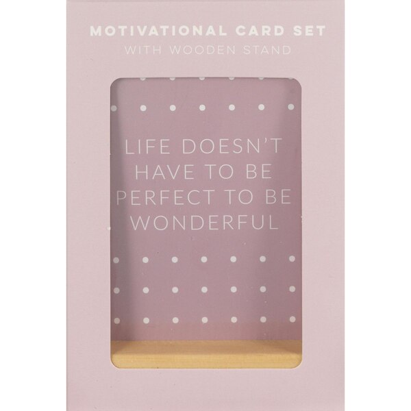 Motivational Card Set with Wooden Stand