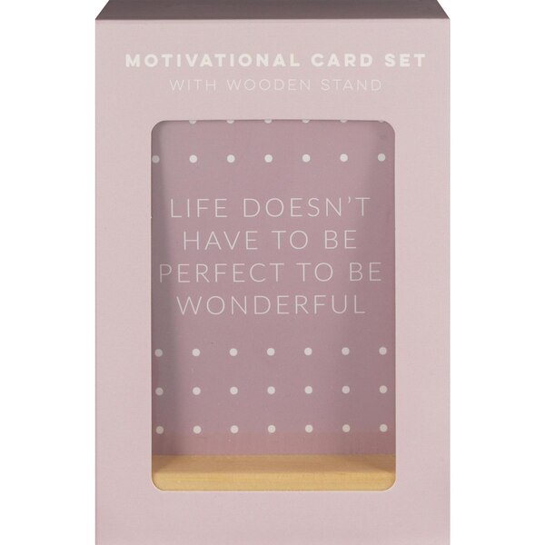 Motivational Card Set with Wooden Stand
