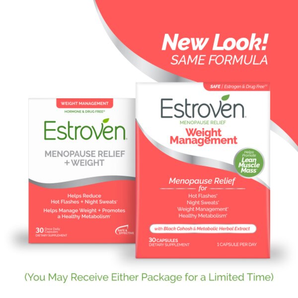 Estroven Menopause Relief & Weight Management, Capsules, 30ct
