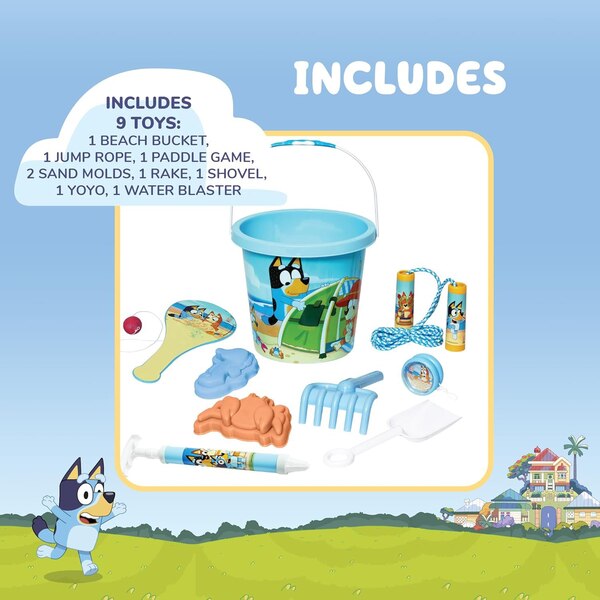 Bluey 14-Piece Beach Bucket Activity Set