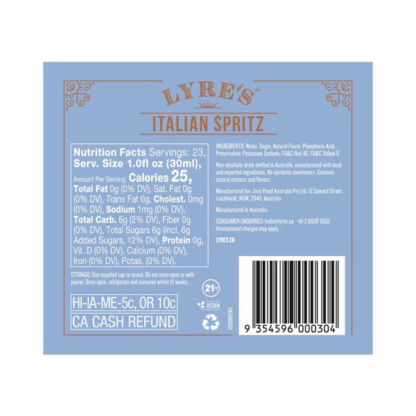 Lyres Non-Alcoholic Italian Spritz