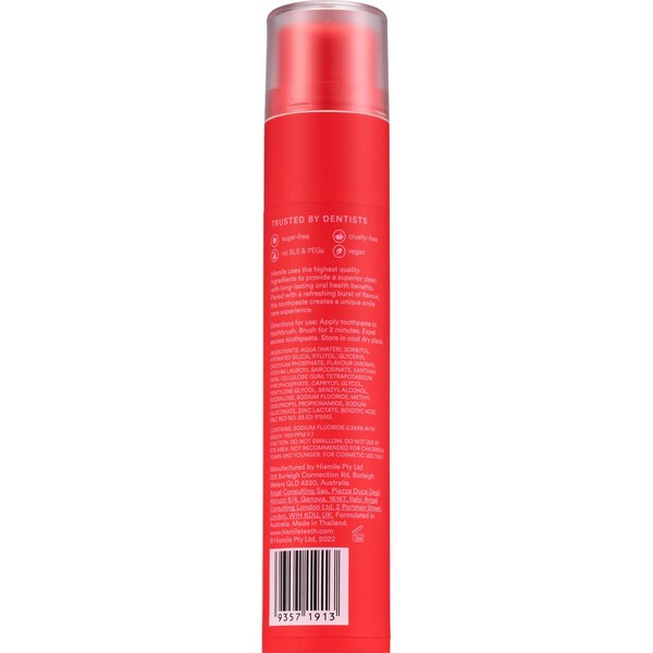 hismile Sodium Fluoride Anticavity Toothpaste, Strawberry, 2.1 OZ