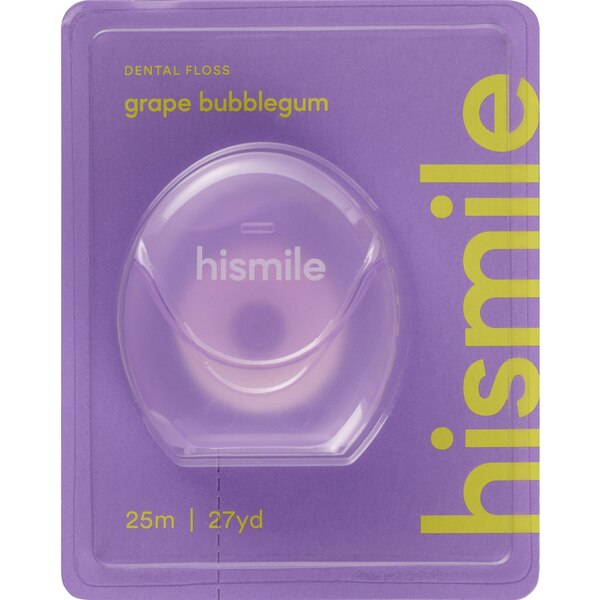 hismile Dental Floss, Grape Bubblegum, 27 YD