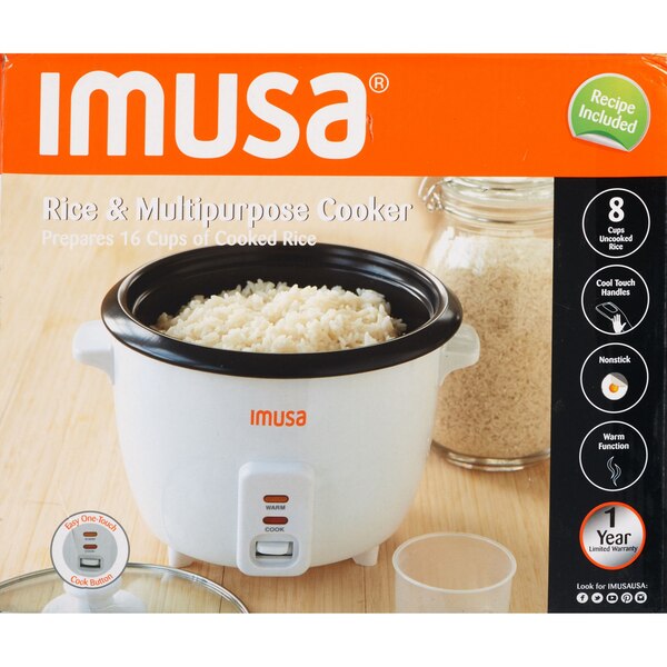 IMUSA Electric Rice Cooker with Spoon and Cup, 8 CUP
