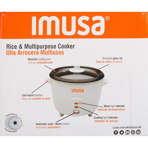 IMUSA Electric Rice Cooker with Spoon and Cup, 8 CUP