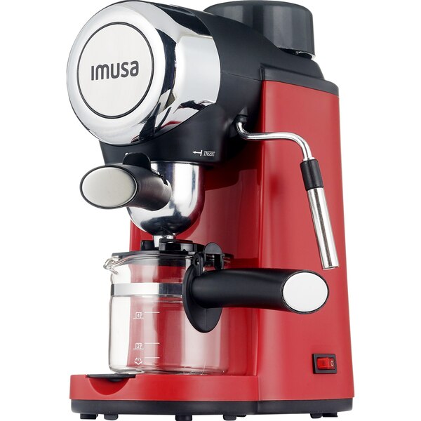 IMUSA Electric Epic Red Espresso and Cappuccino Maker, 4 CUP