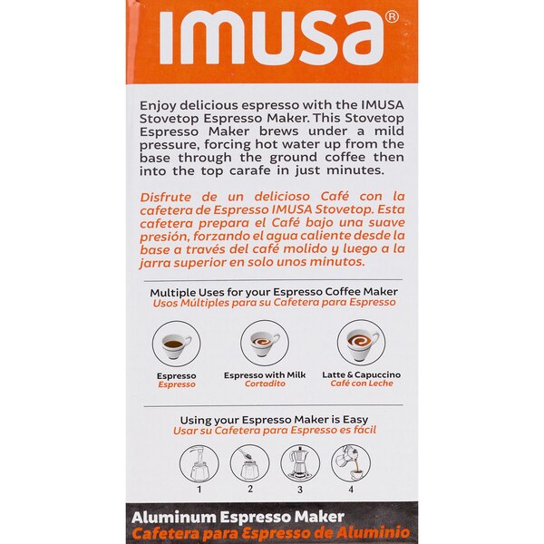 IMUSA Traditional Stovetop Coffeemaker, 6 CUP