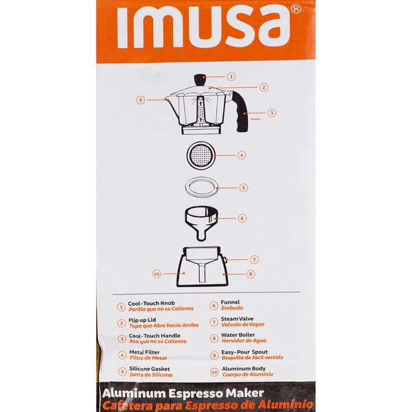 IMUSA Traditional Stovetop Coffeemaker, 6 CUP